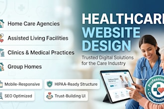 design home care website,assisted living, group home website and clinic website