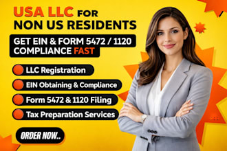 register US llc for non US residents with ein and file form 5472 1120 compliance