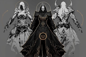 draw dark illustration, and clothing design