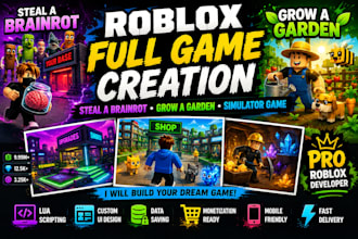 do roblox full game creation, steal a brainrot, grow a garden or simulator game