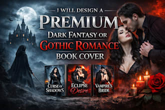 design a premium dark fantasy or gothic romance book cover
