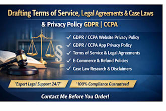 drafting terms of services legal agreement case laws privacy policy gdpr ccpa