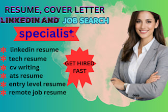 write ats resume, cv and cover letter for remote job tech and entry level roles