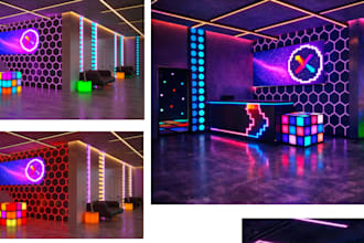 do 3d paddle court, tennis court, basketball court design