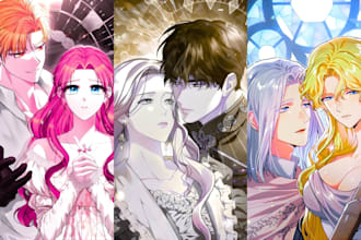 do webtoon cover design, light novel cover, anime manga, comic book cover design