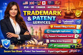 register trademark and patent in USA UK eu canada australia