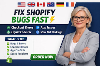 fix shopify store bugs checkout errors app liquid code website issues