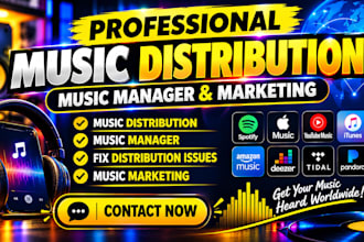 distribute, music manager, fix distribution issues, and music marketing