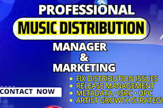 music distribution, music manager, fix distribution issues, and music marketingm