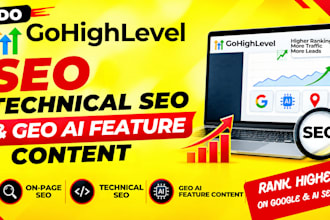 do gohighlevel SEO, technical aeo and GEO ai feature content