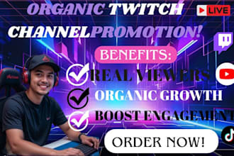 do twitch promotion to bring  twitch viewers, subs to your channel