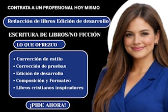 hacer edición de desarrollo de libros cristianos, corrección de pruebas y compos
