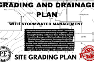 design site grading, drainage and stormwater plans with pe stamp