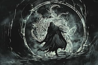 draw dark art illustration