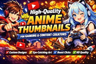 high quality anime thumbnails for gaming and content creators