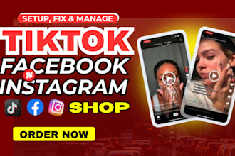setup tiktok shop, facebook and instagram shop, meta pixel, shopify integration