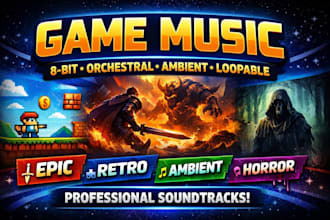 create loopable video game music soundtrack 8 bit orchestral ambient background