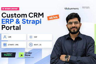 develop custom crm erp software and strapi cms web app