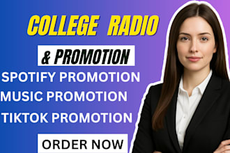 promote your music on spotify, radio, college radio and curated playlists