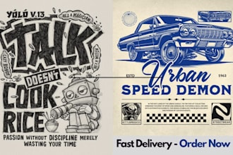 design retro vintage tshirt design illustration for merch brand and apparel