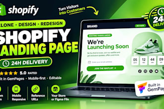 design, redesign or clone shopify landing page in gempages