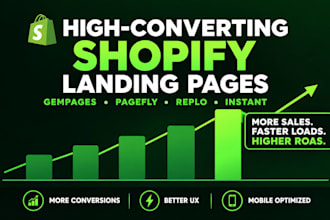design high converting shopify landing page using gempages or replo landing page