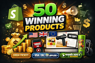 hunt eu UK USA shopify high ticket winning selling products supplier research ad