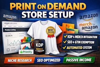 setup amazon print on demand store setup kdp merch integration product system