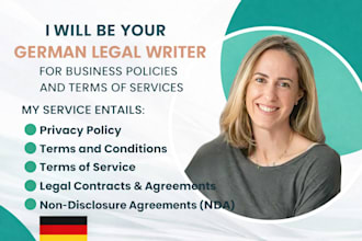 be your german legal writer for business policies and terms of services