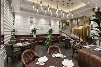 design luxury neoclassical restaurant,cafe interior layout, instagrammable space