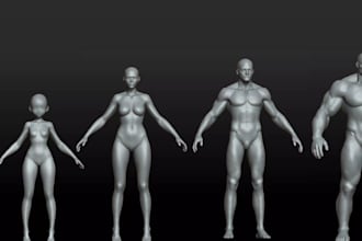 sculpt 3d character base mesh,personalized model,stylized 3d sculpt for 3d print