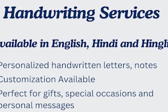 write neat handwritten letters, messages and notes