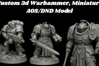 sculpt 3d warhammer, miniature 3d figurine tabletop dnd 3d model for 3d printing