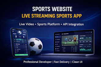create sports website and live streaming sports app with modern UI design