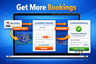 build bounce house website with booking and payment system