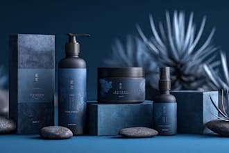 do a premium skincare branding and cosmetic packaging design