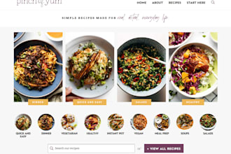 build a food recipe website and restaurant website design