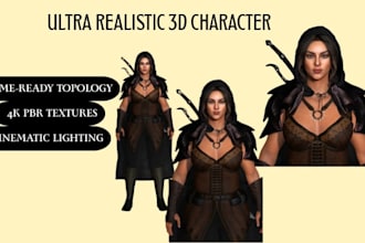 make 3d realistic character aaa character model game assets high poly character