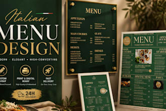 design luxury italian restaurant menu