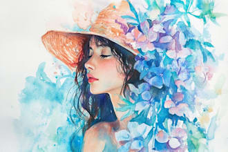 do watercolor illustration or digital art from any photo