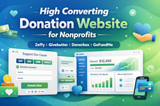 setup zeffy, givebutter, gofundme, donorbox, donation website for nonprofits