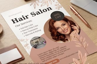 design eye catching hair and lash extension flyer