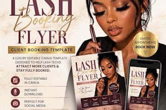 design eye catching hair and lash extension flyer
