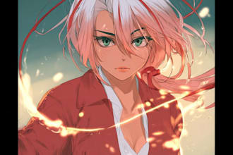 draw anime art and illustration for profile picture