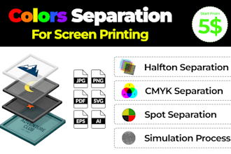 do color separation for screen printing and t shirt printing