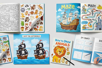 kids activity books custom kids workbook, tracing book coloring book, and puzzle