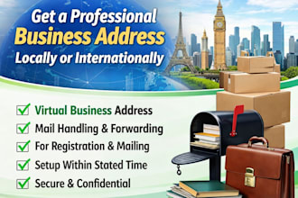 create a virtual business address in any country within 12 hours
