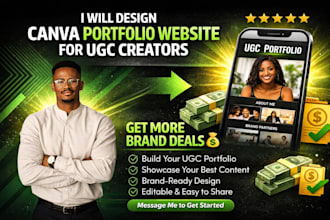 design a ugc portfolio canva website and media kit for content creators