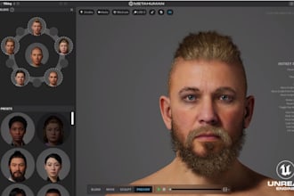 do 3d character rigging and modeling for metahuman, cc4, blender, unreal engine