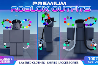 design custom roblox avatar, outfit, ugc character and roblox character design